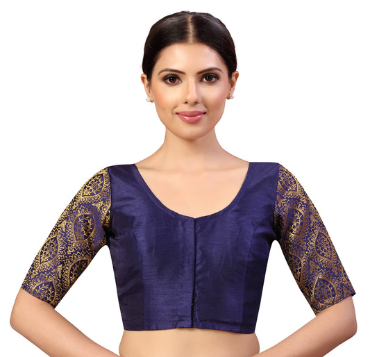 Studio Shringaar Women's Navy Blue Blouse (Design 2590)