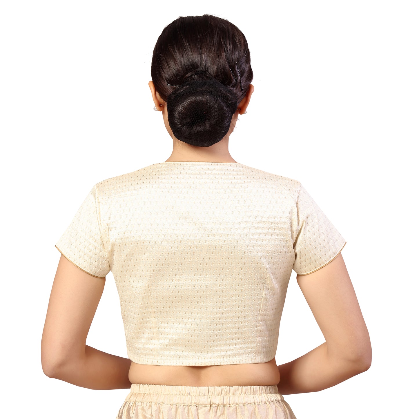 Women's Cream Tanchoi Brocade Polyester Blouse (Design 2591)