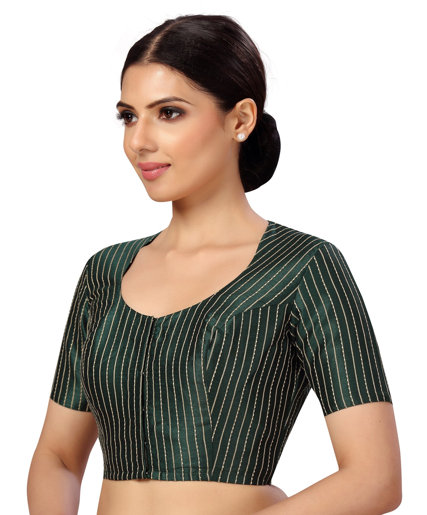 Studio Shringaar Women's Bottle Green Blouse (Design 2593)