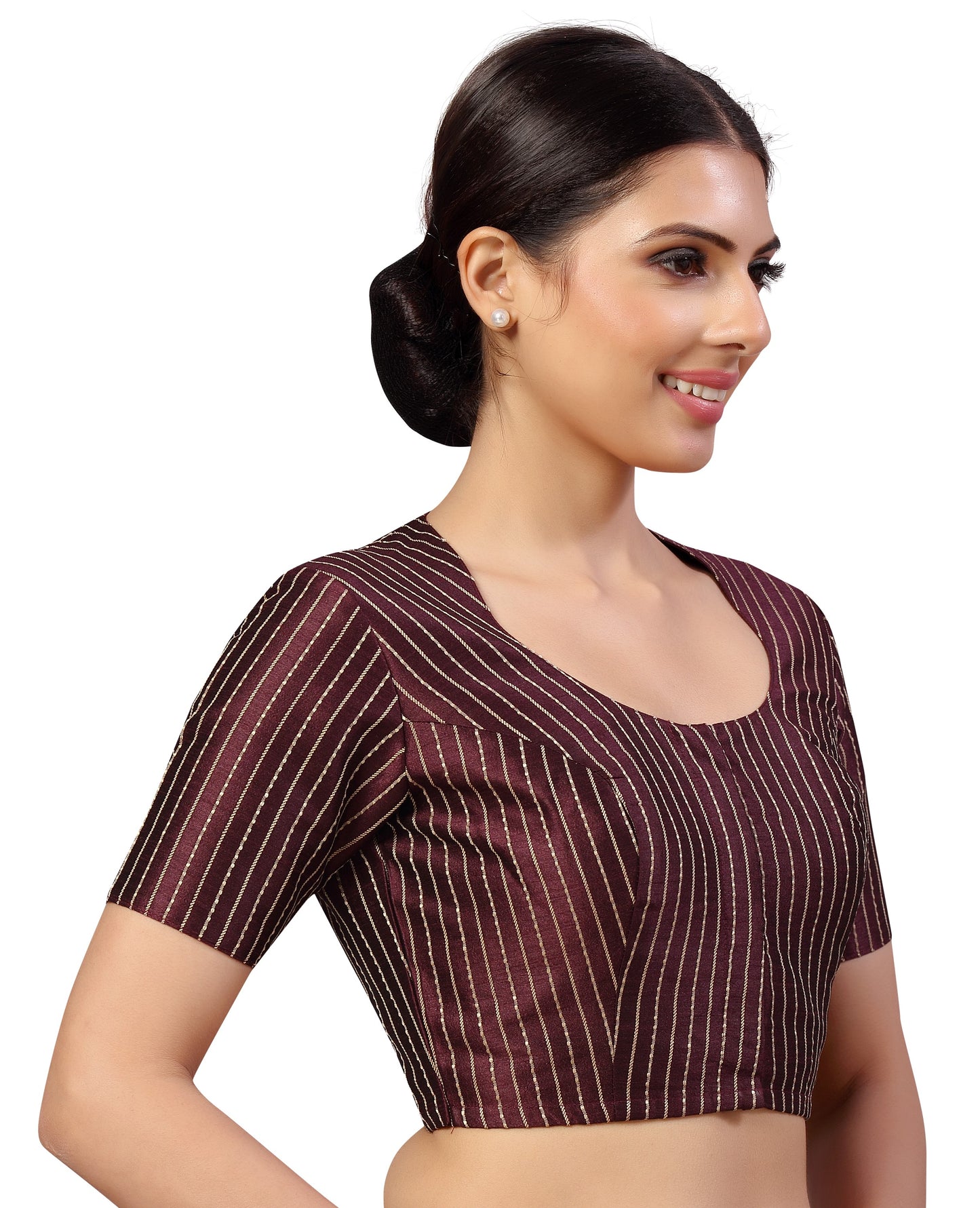 Studio Shringaar Women's Wine Blouse (Design 2593)