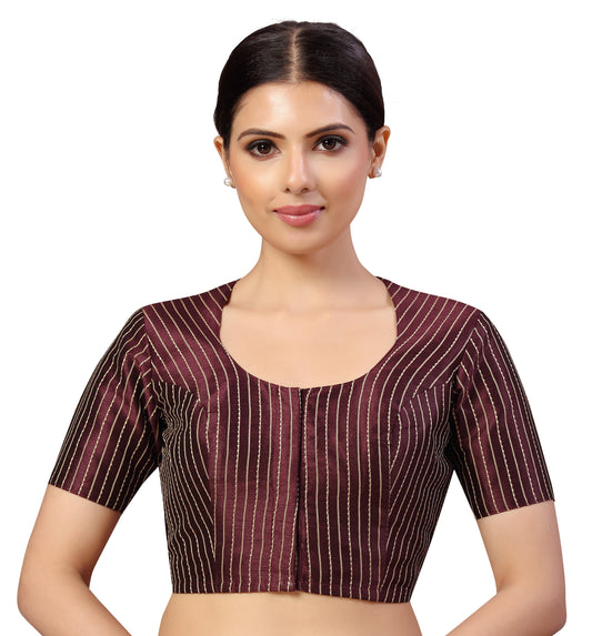 Studio Shringaar Women's Wine Blouse (Design 2593)