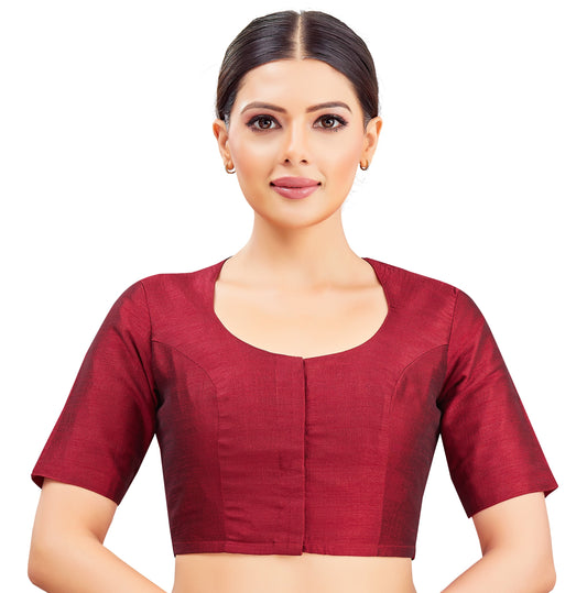 Studio Shringaar Women's Maroon Blouse (Design 2602)