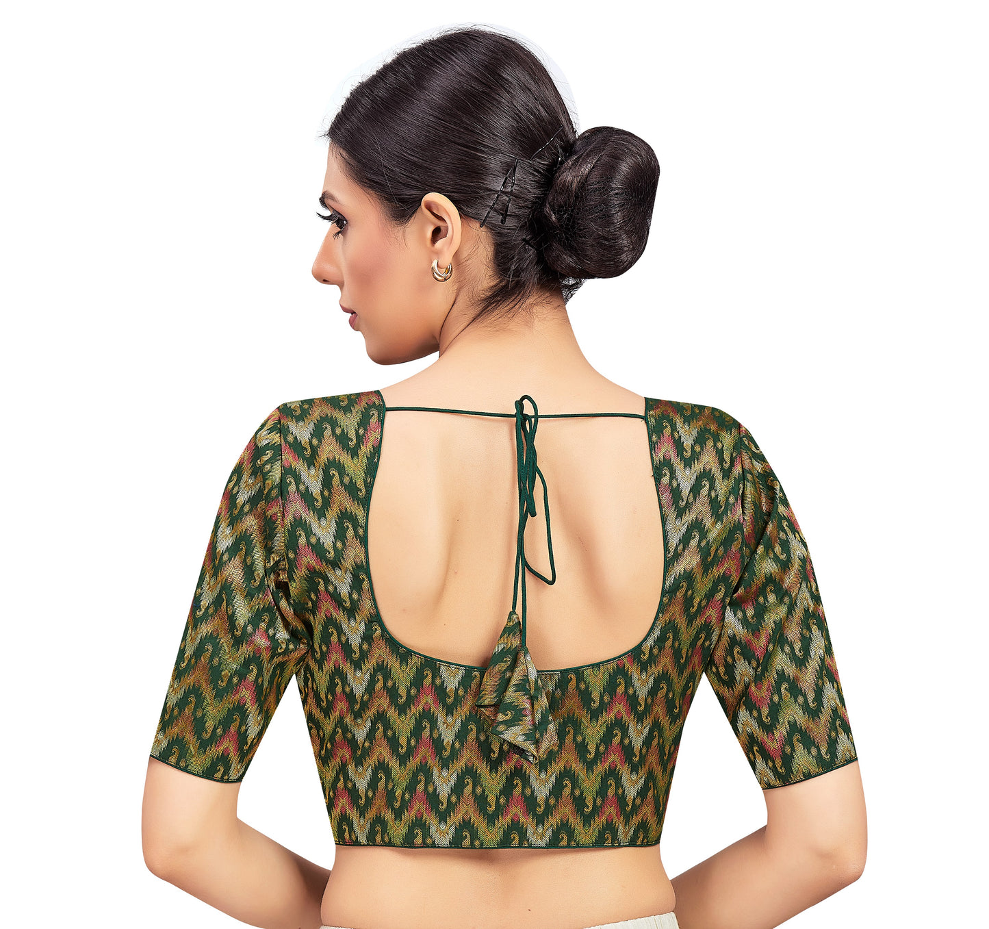 Women's Green Viscose Brocade Blouse (Design 2604)