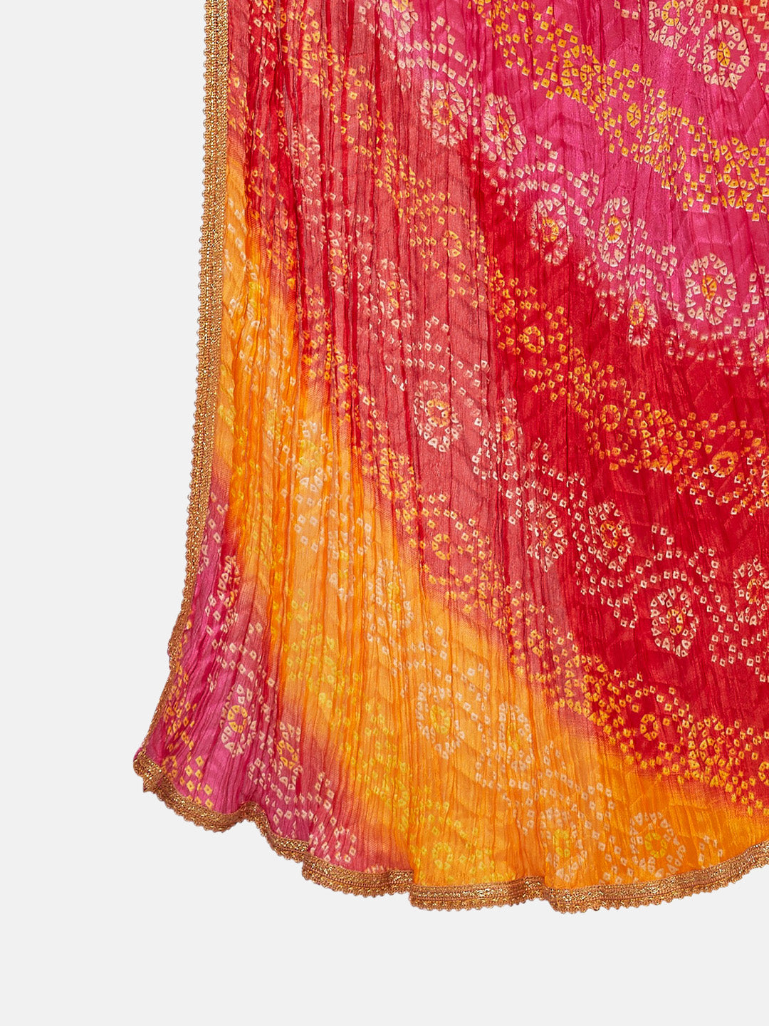 Women's Vegan Silk Multi Coloured Bandhni Dupatta (42" X 2.5 Meters) (2620 - Multi-Coloured)