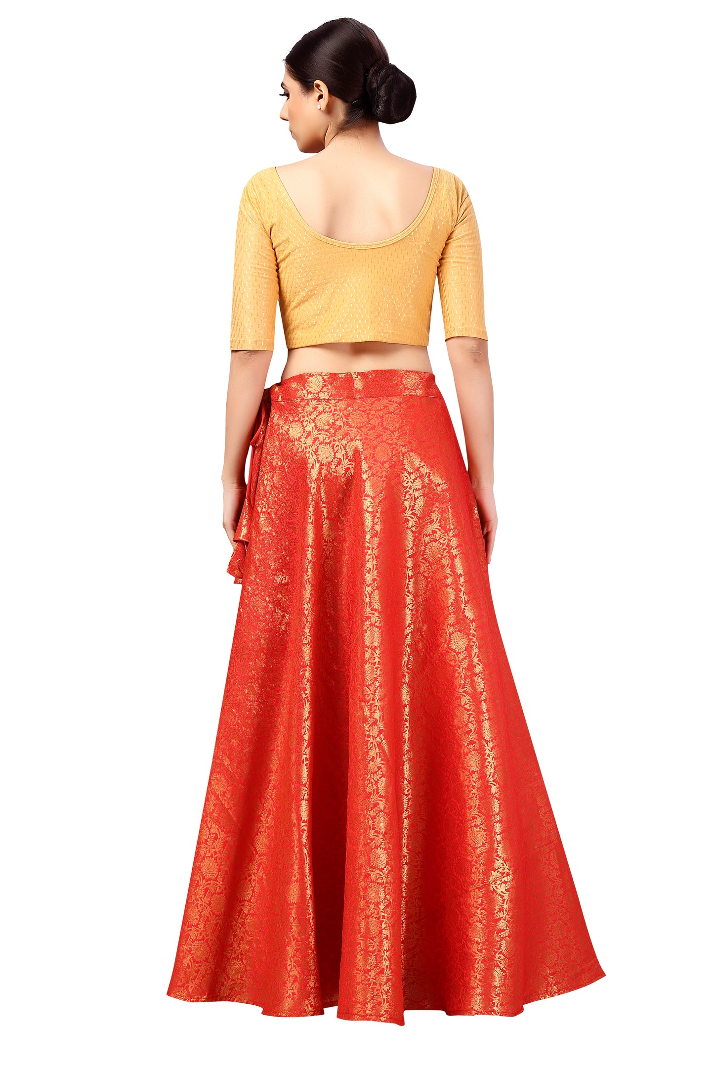 Women's Red Polyester Brocade Skirt (Design 2644)