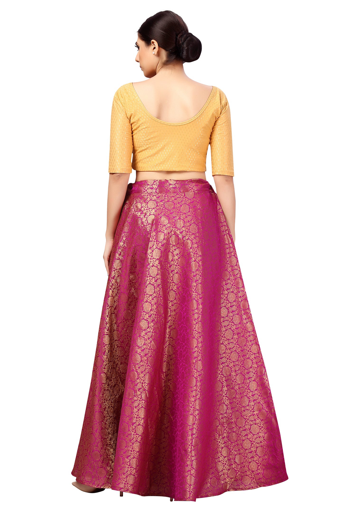 Women's Wine Polyester Brocade Skirt (Design 2644)