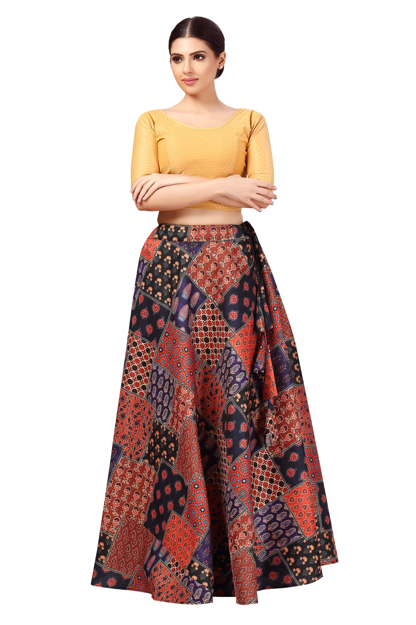 Women's Polyester Brocade Wedding Sangeet Skirt Lehenga (2645 - Multi Colour)