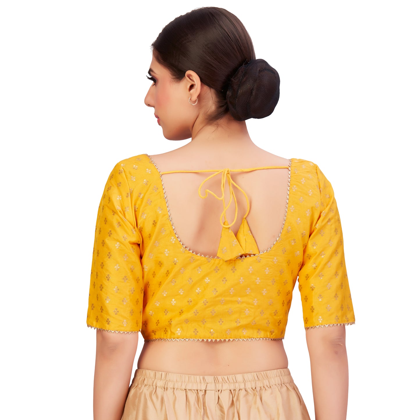 Women's Yellow Benaras Brocade Polyester Blouse (Design 2652)