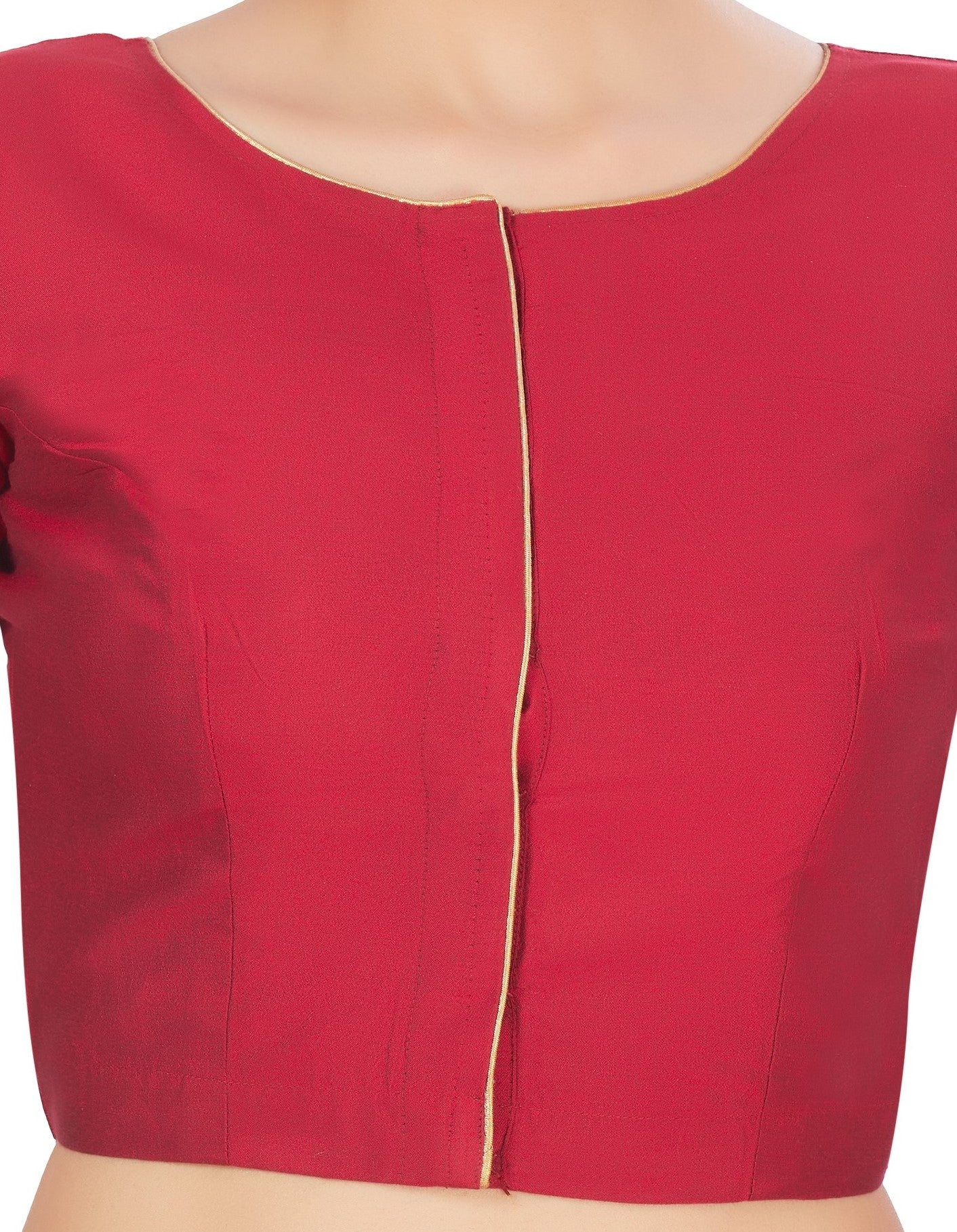 Women's Maroon Silk Half Sleeve Embroidered Saree Blouse (Design 2660)