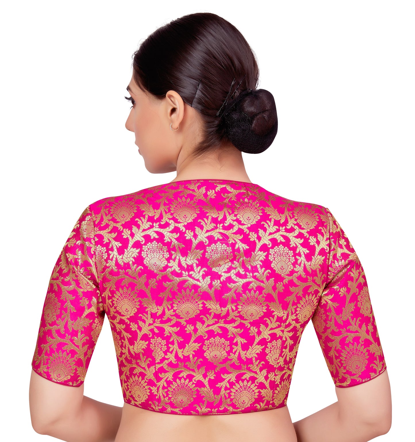 Women's Pink Benaras Brocade Blouse (Design 2664)
