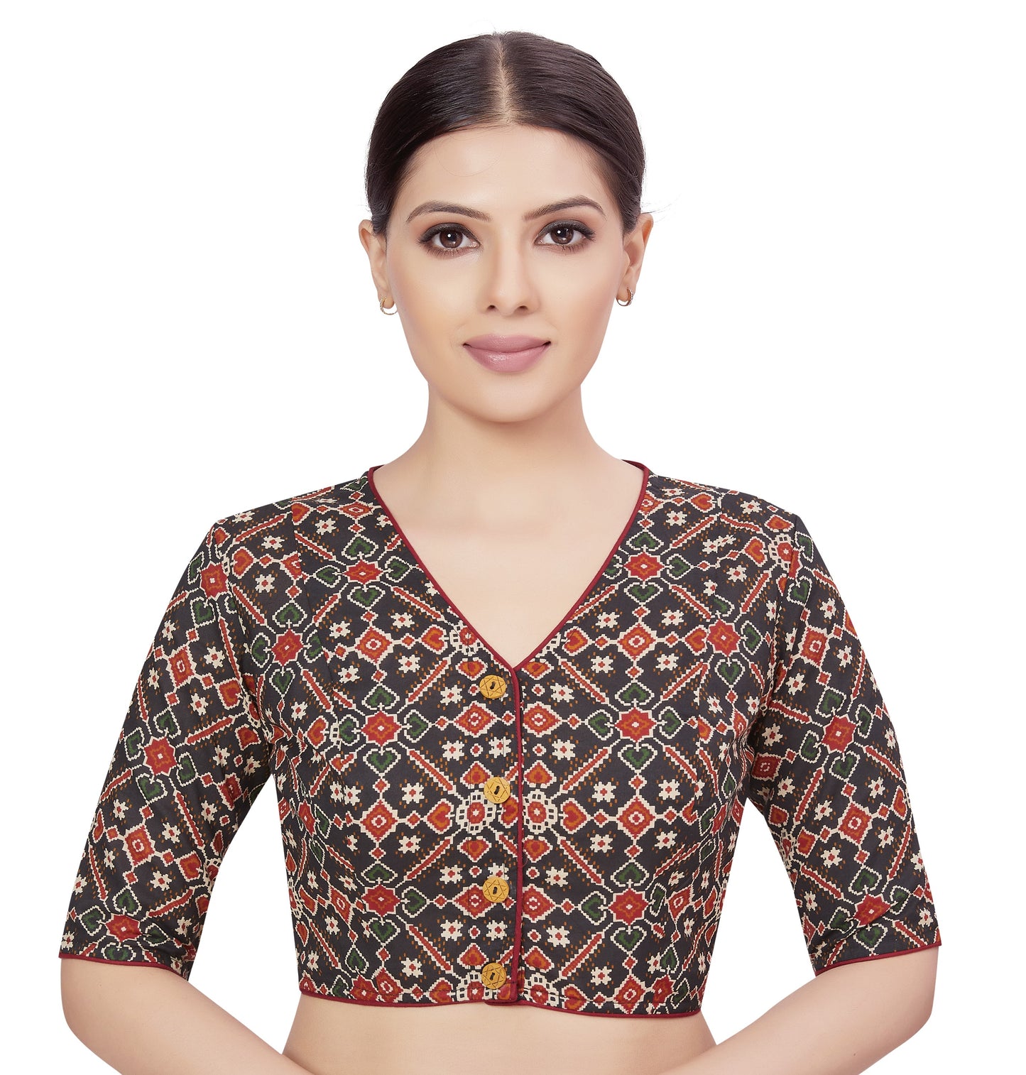 Women's Black Cotton Blouse (Design 2668)