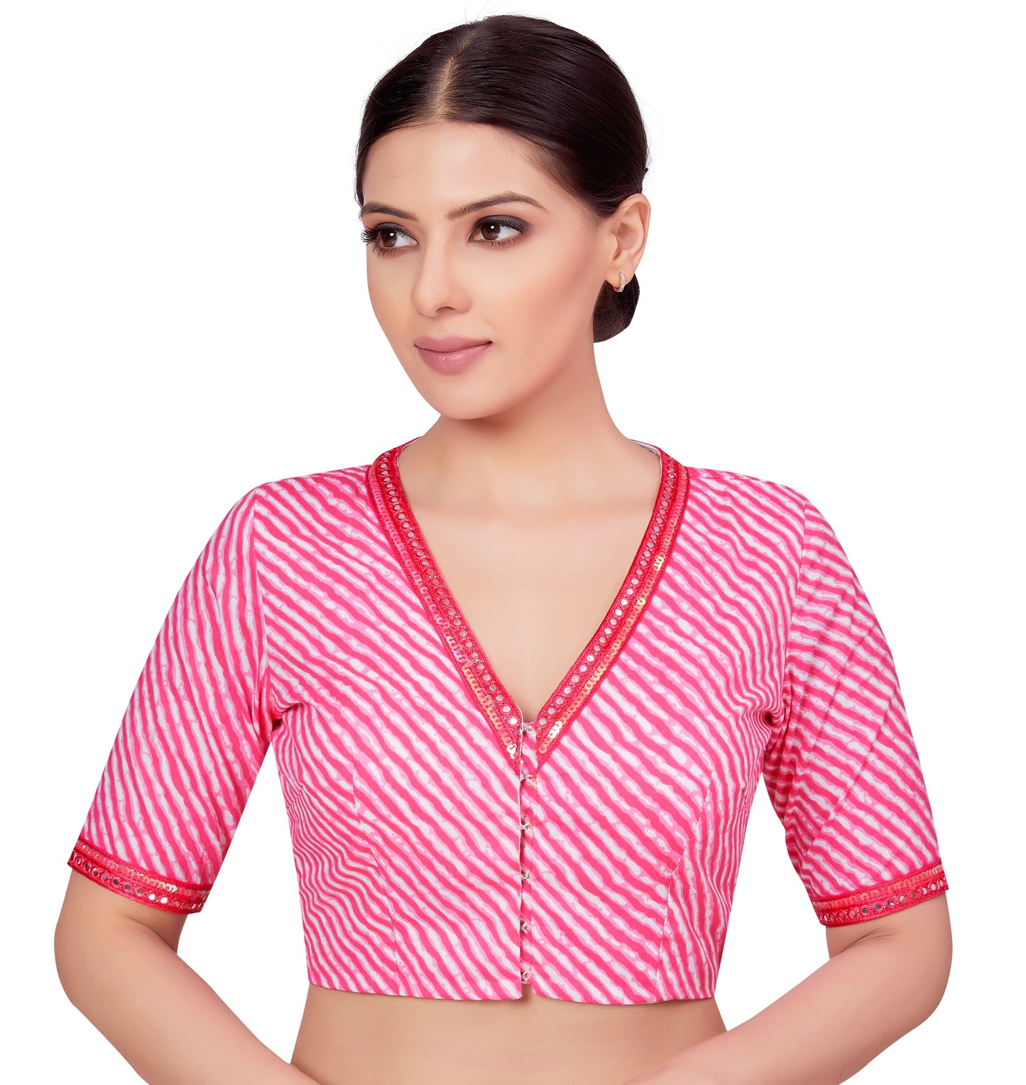 Women's Pink Cotton Blouse (Design 2669)