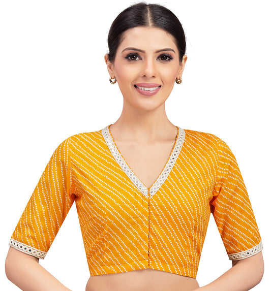 Women's Yellow Cotton Blouse (Design 2674)