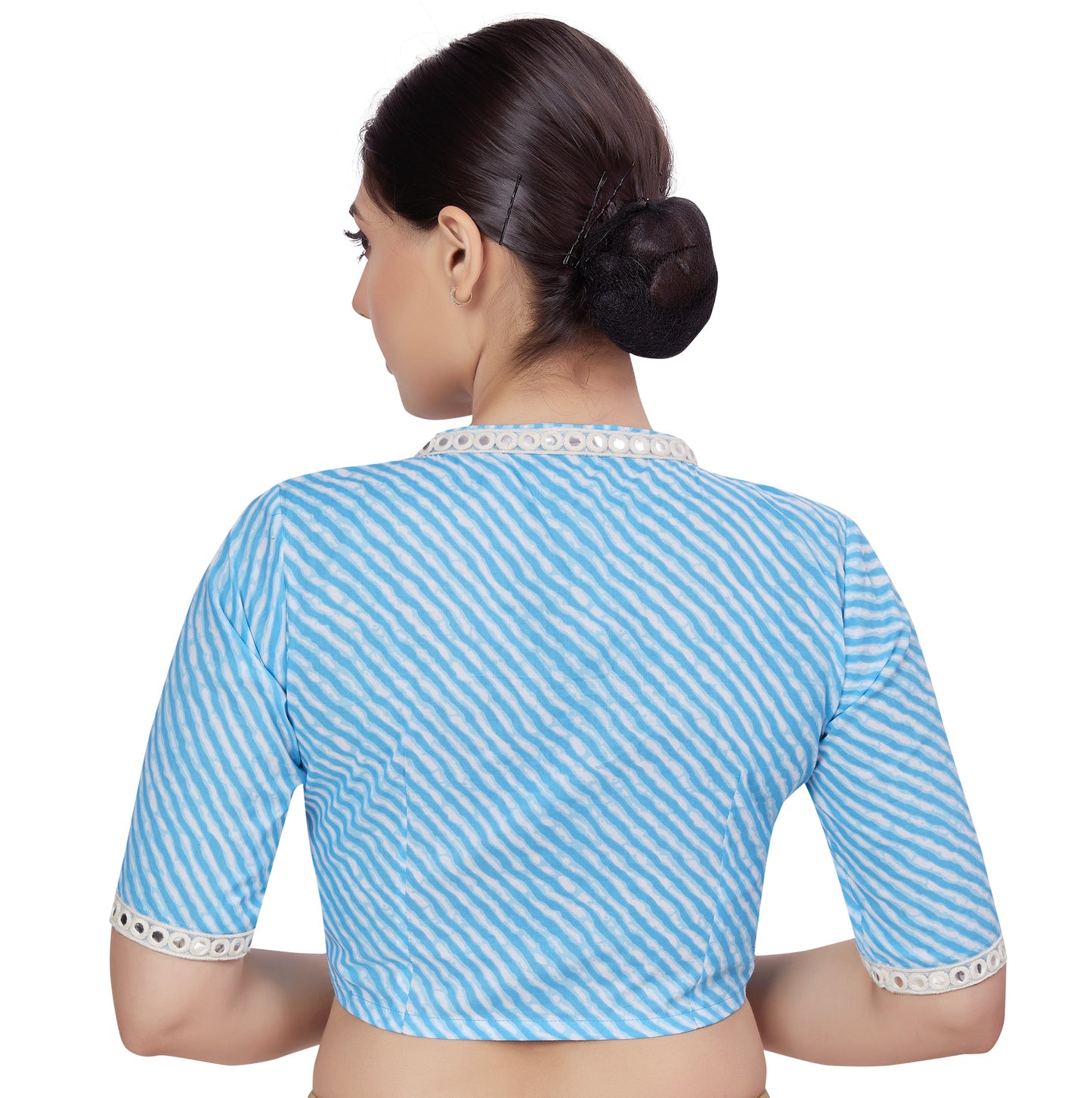 Women's Blue Cotton Blouse (Design 2674)