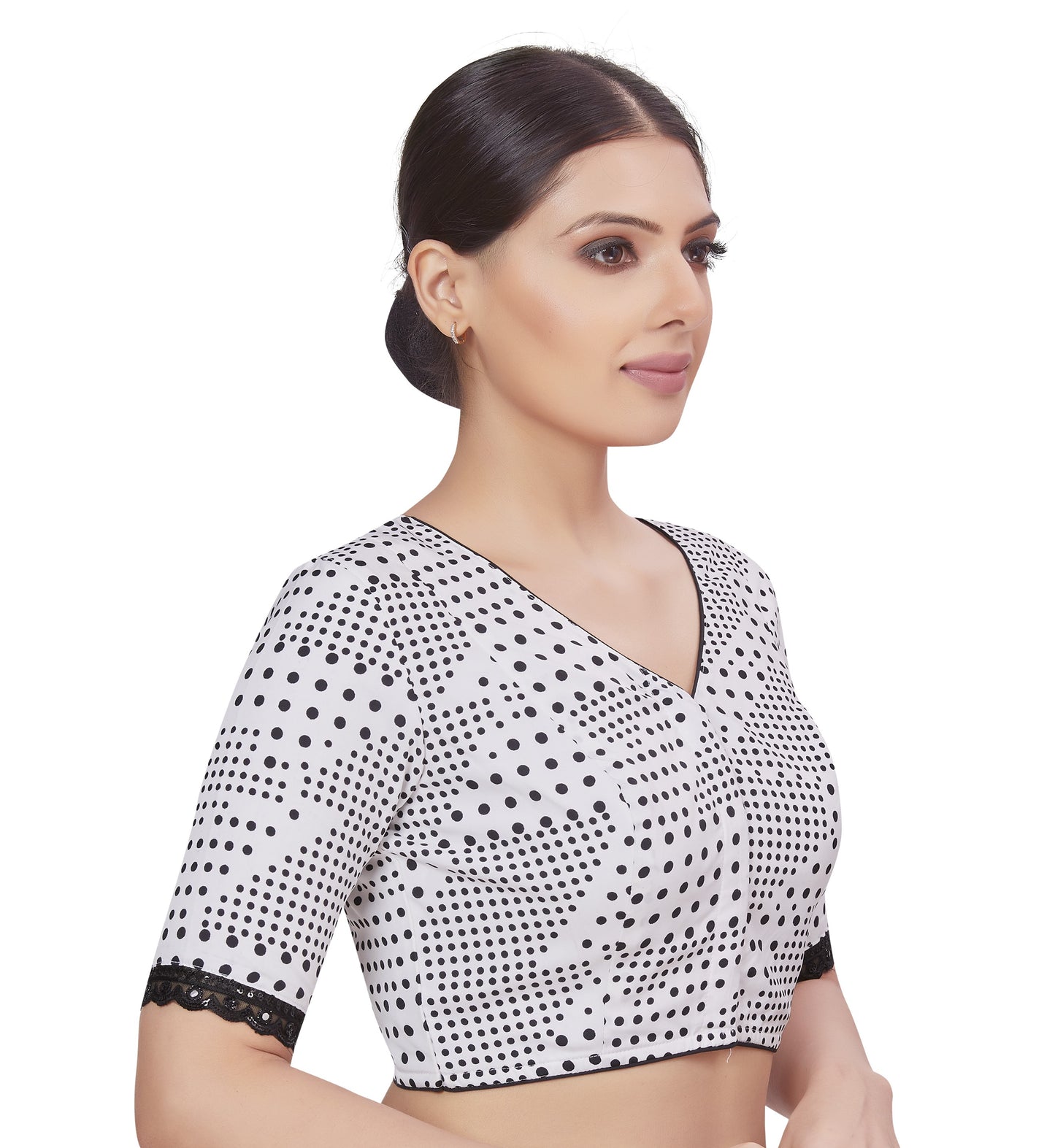 Women's White Cotton Blouse (Design 2675)