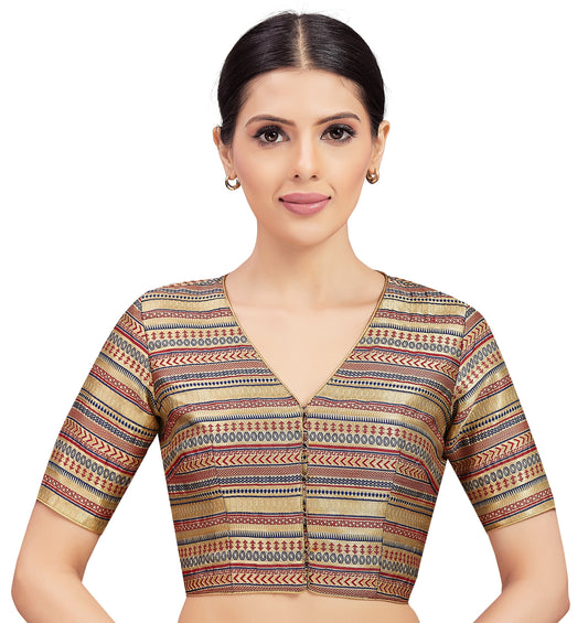 Women's Gold Brocade Blouse (Design 2677)