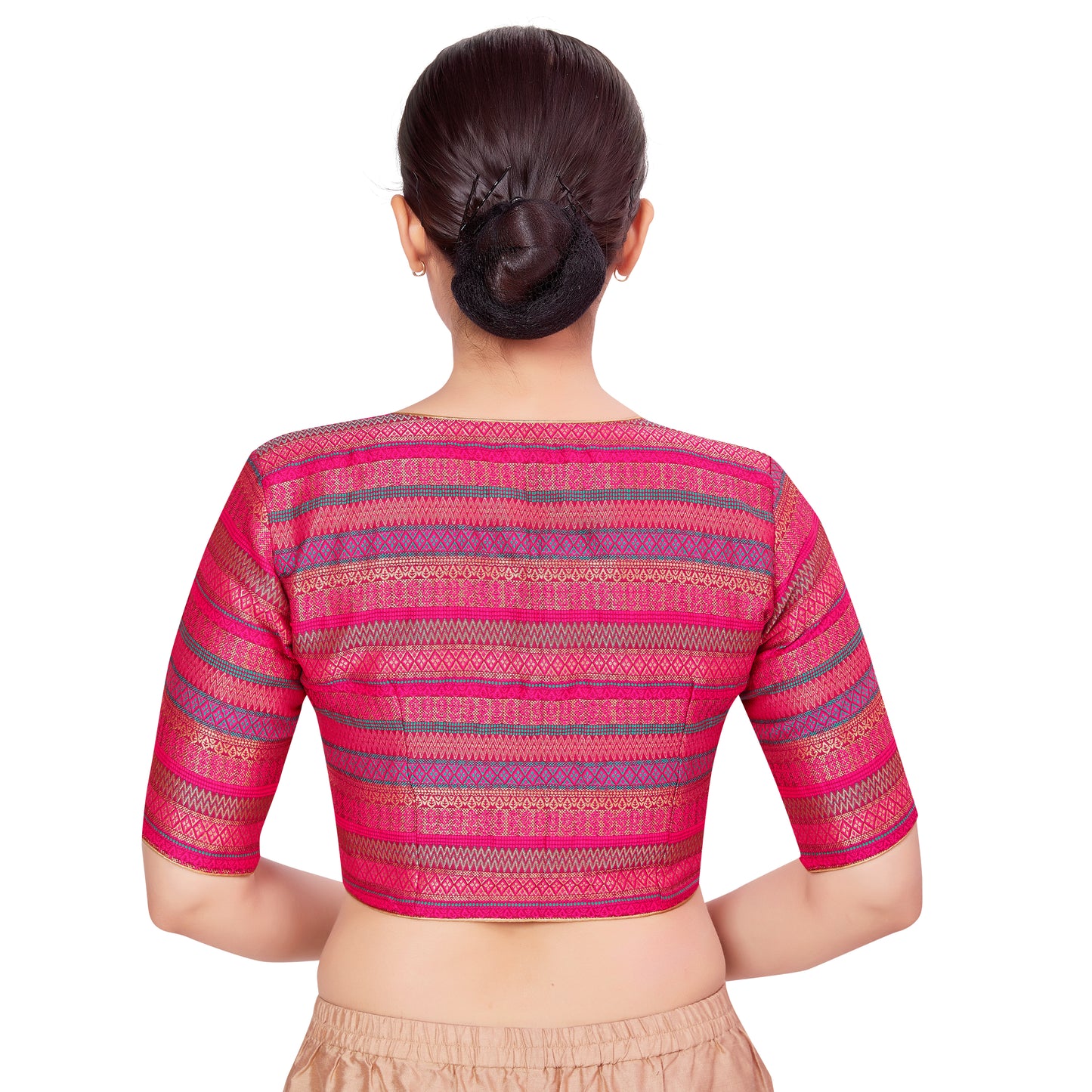 Women's Pink Brocade Blouse (Design 2677)