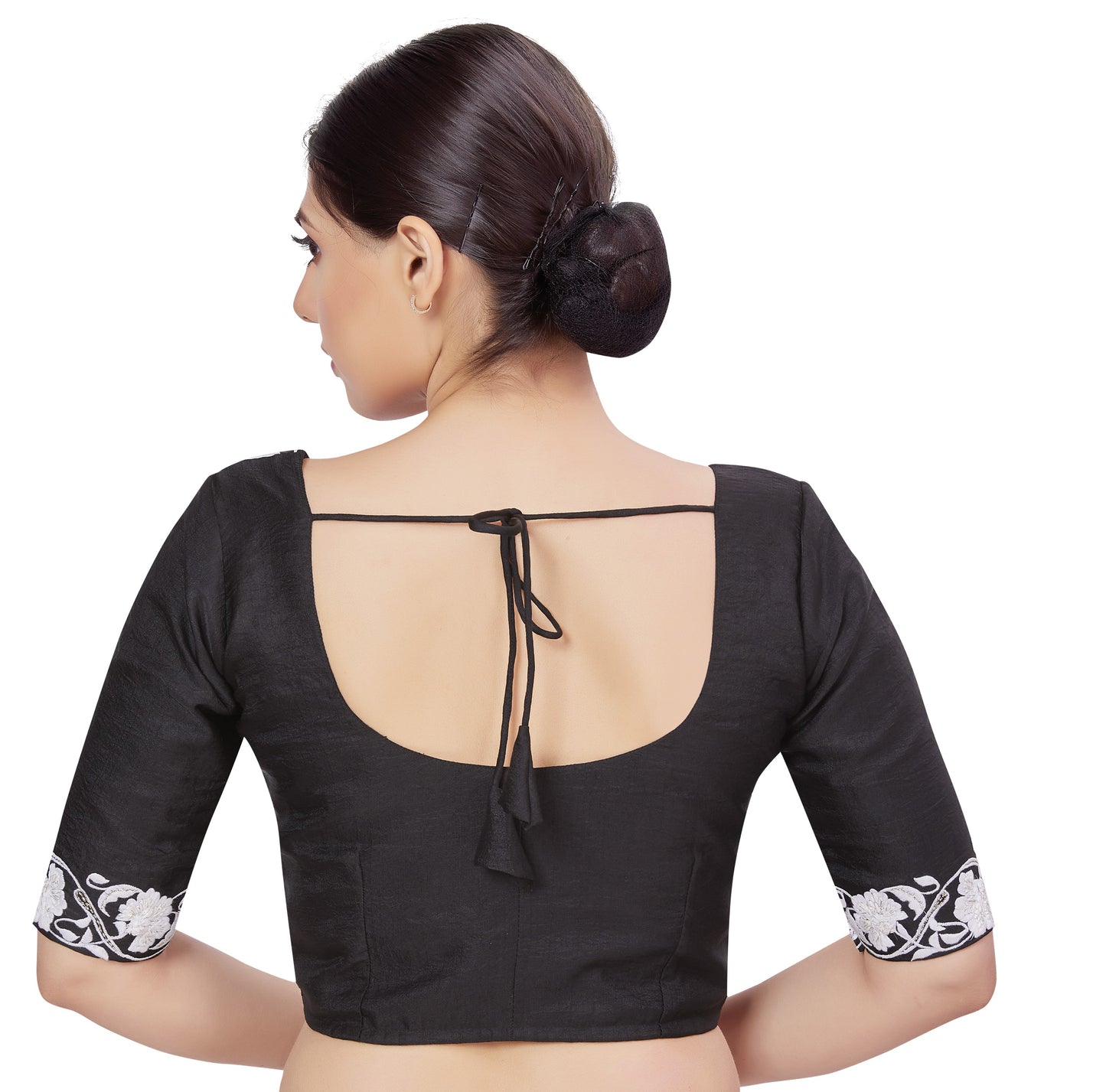 Women's Black Brocade Blouse (Design 2678)