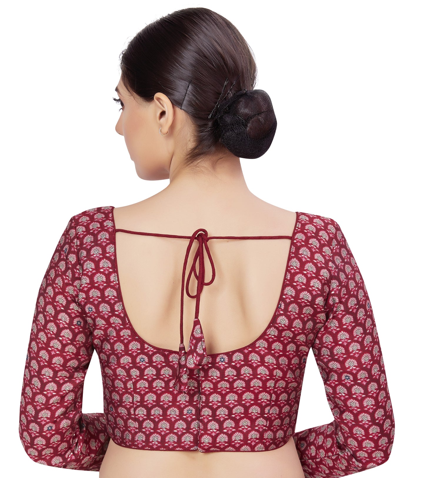 Women's Burgundy Parsi Gara Work Blouse (Design 2679)