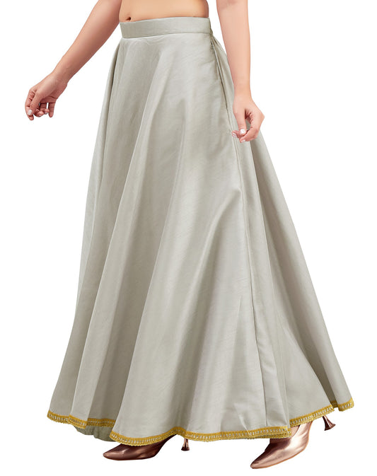 Women's Lavender Raw Silk Skirt (Design 2680)