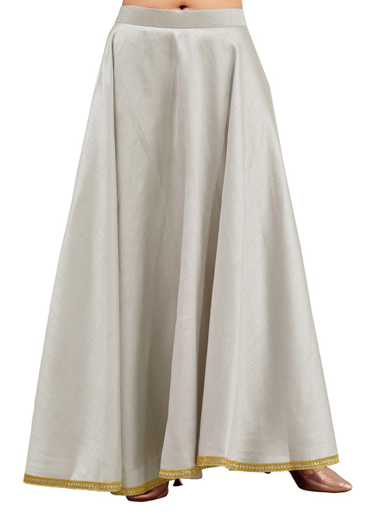 Women's Lavender Raw Silk Skirt (Design 2680)