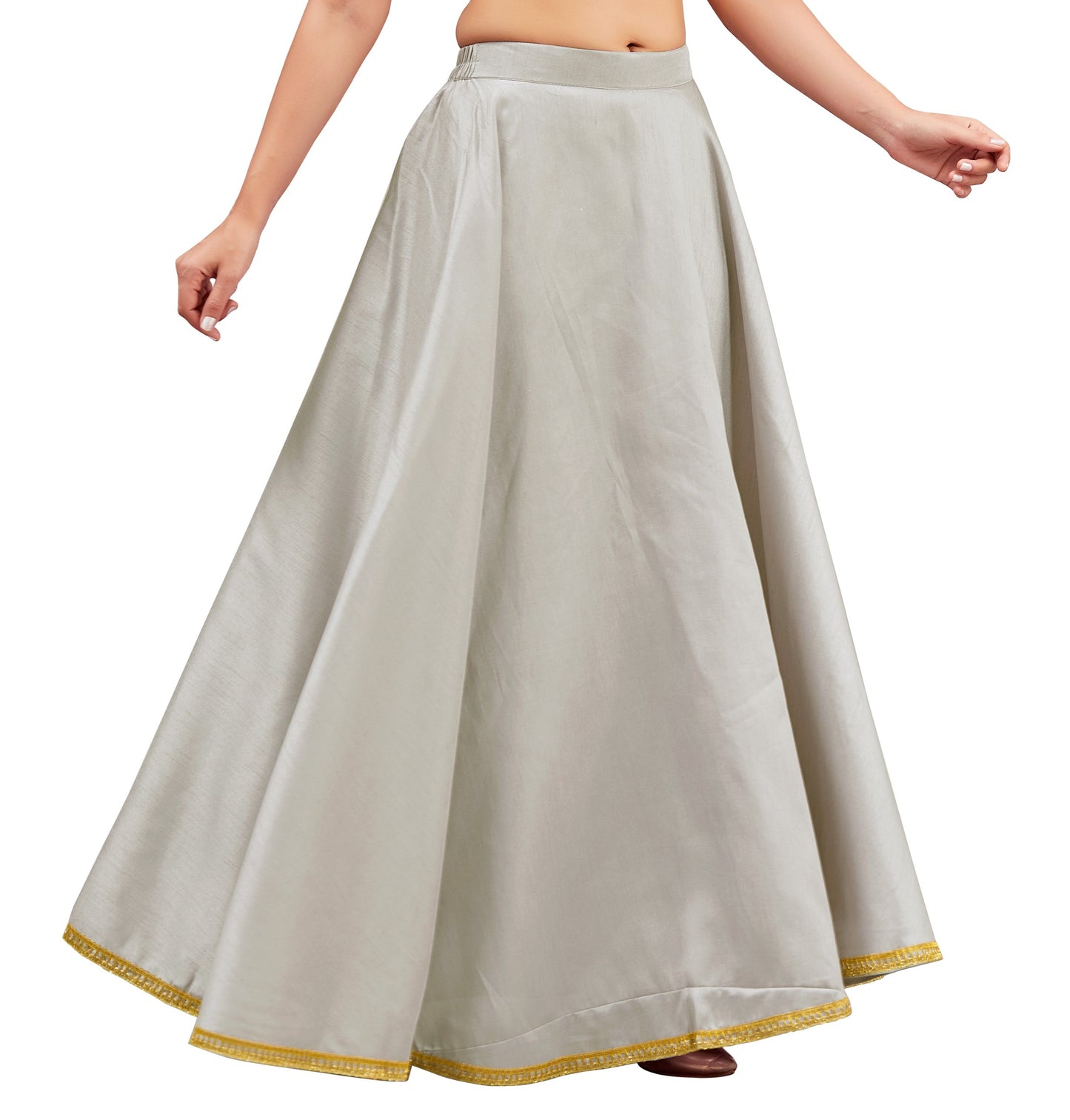 Women's Lavender Raw Silk Skirt (Design 2680)