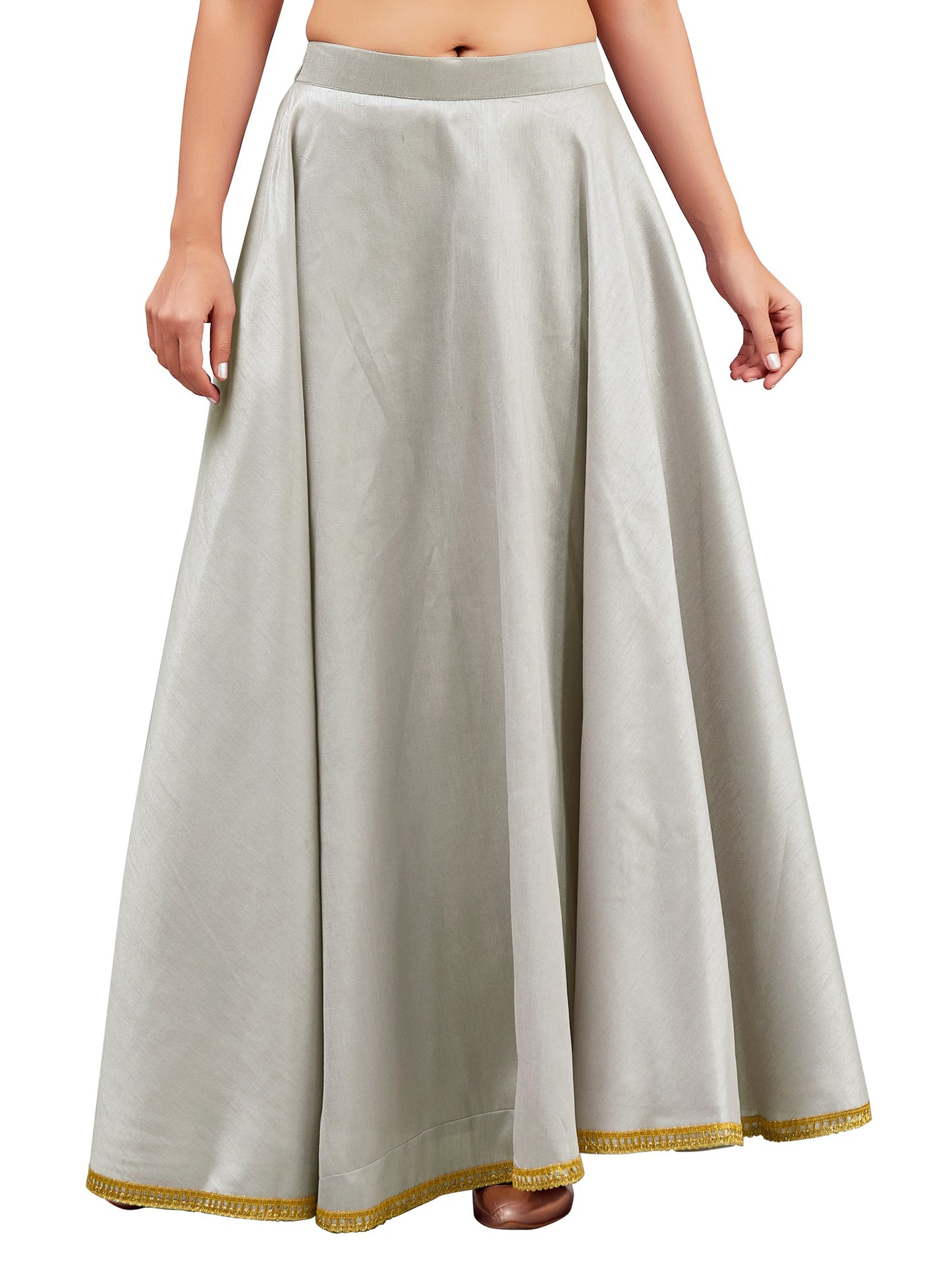 Women's Lavender Raw Silk Skirt (Design 2680)