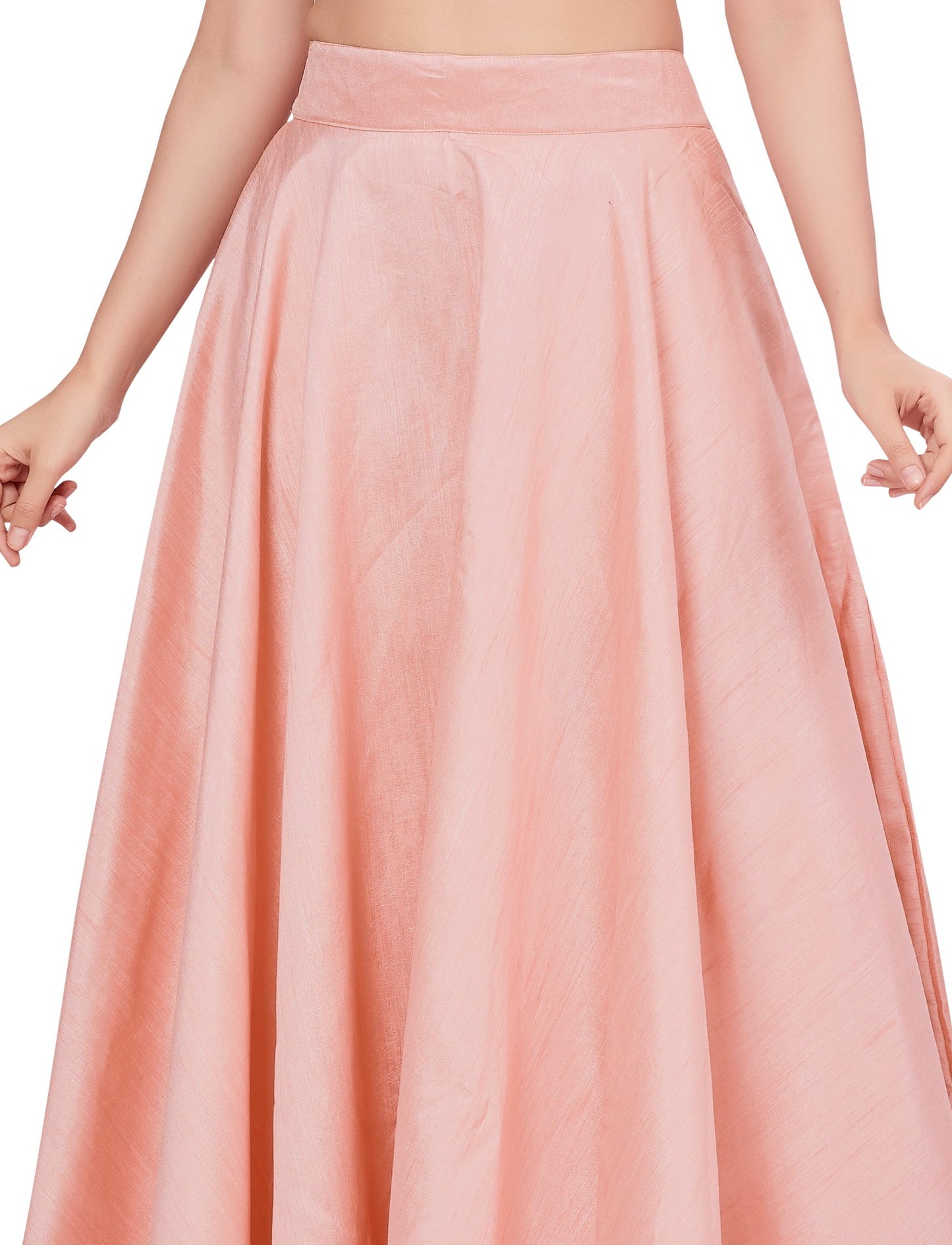Women's Light Pink Raw Silk Skirt (Design 2680)