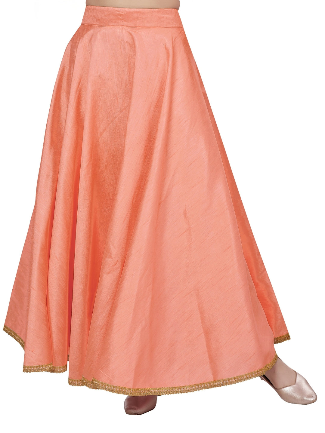 Women's Peach Raw Silk Skirt (Design 2680)