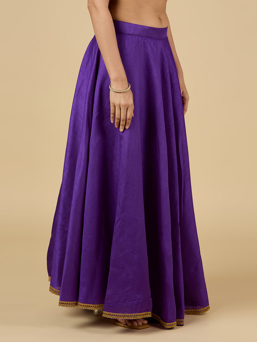 Women's Purple Raw Silk Skirt (Design 2680)