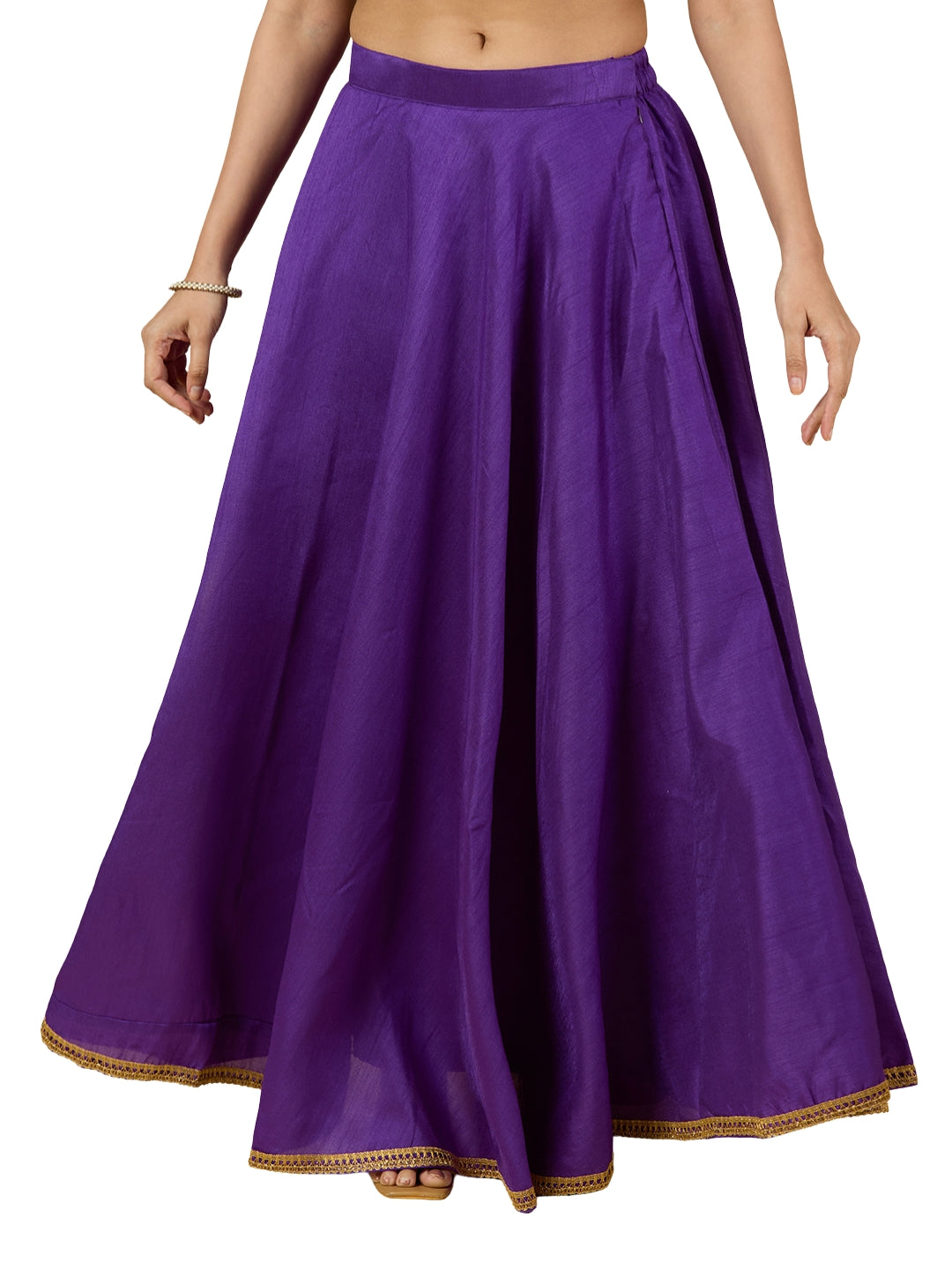 Women's Purple Raw Silk Skirt (Design 2680)