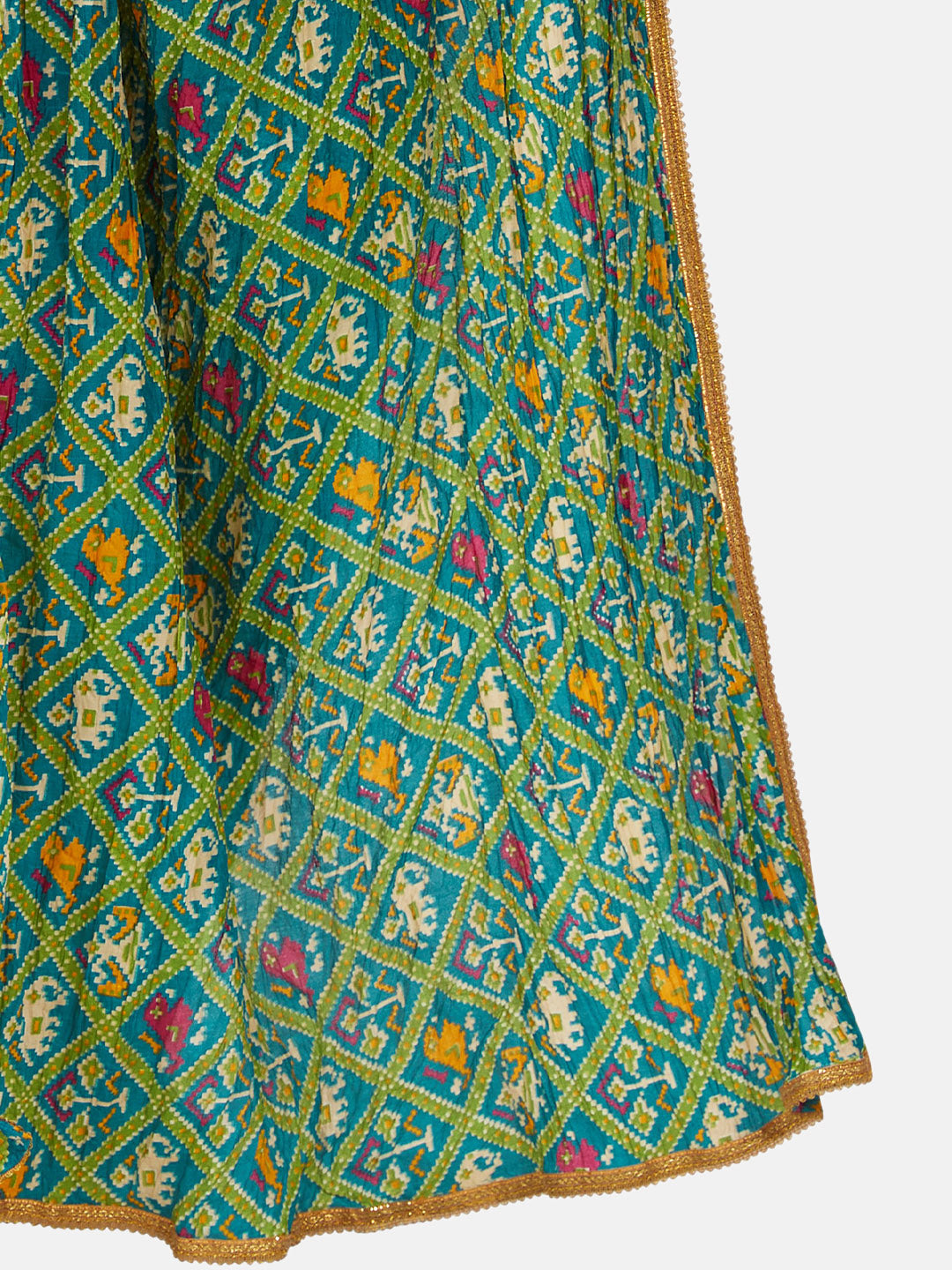 Women's Green Vegan Silk Dupatta (Design 2681)