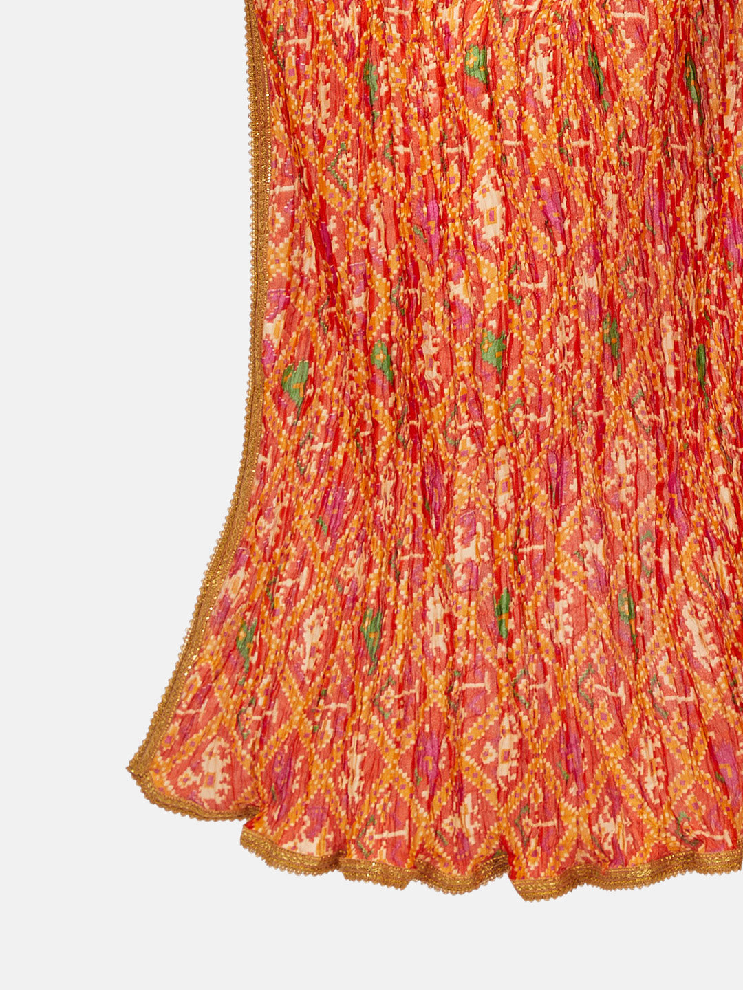Women's Orange Vegan Silk Dupatta (Design 2681)