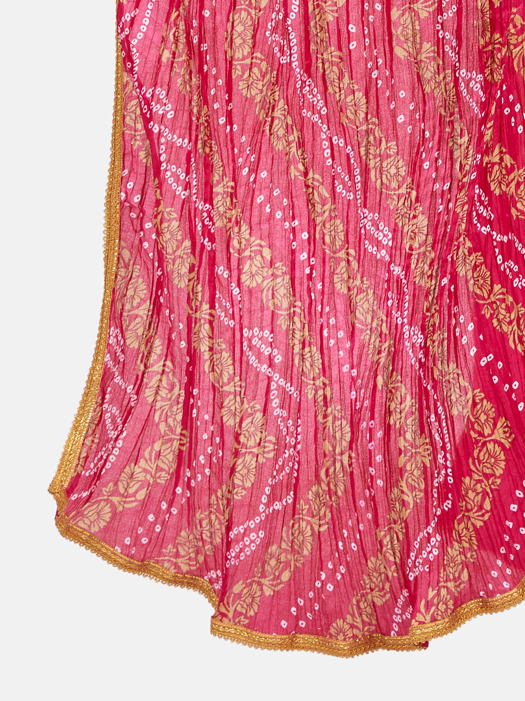 Women's Pink Vegan Silk Dupatta (Design 2682)