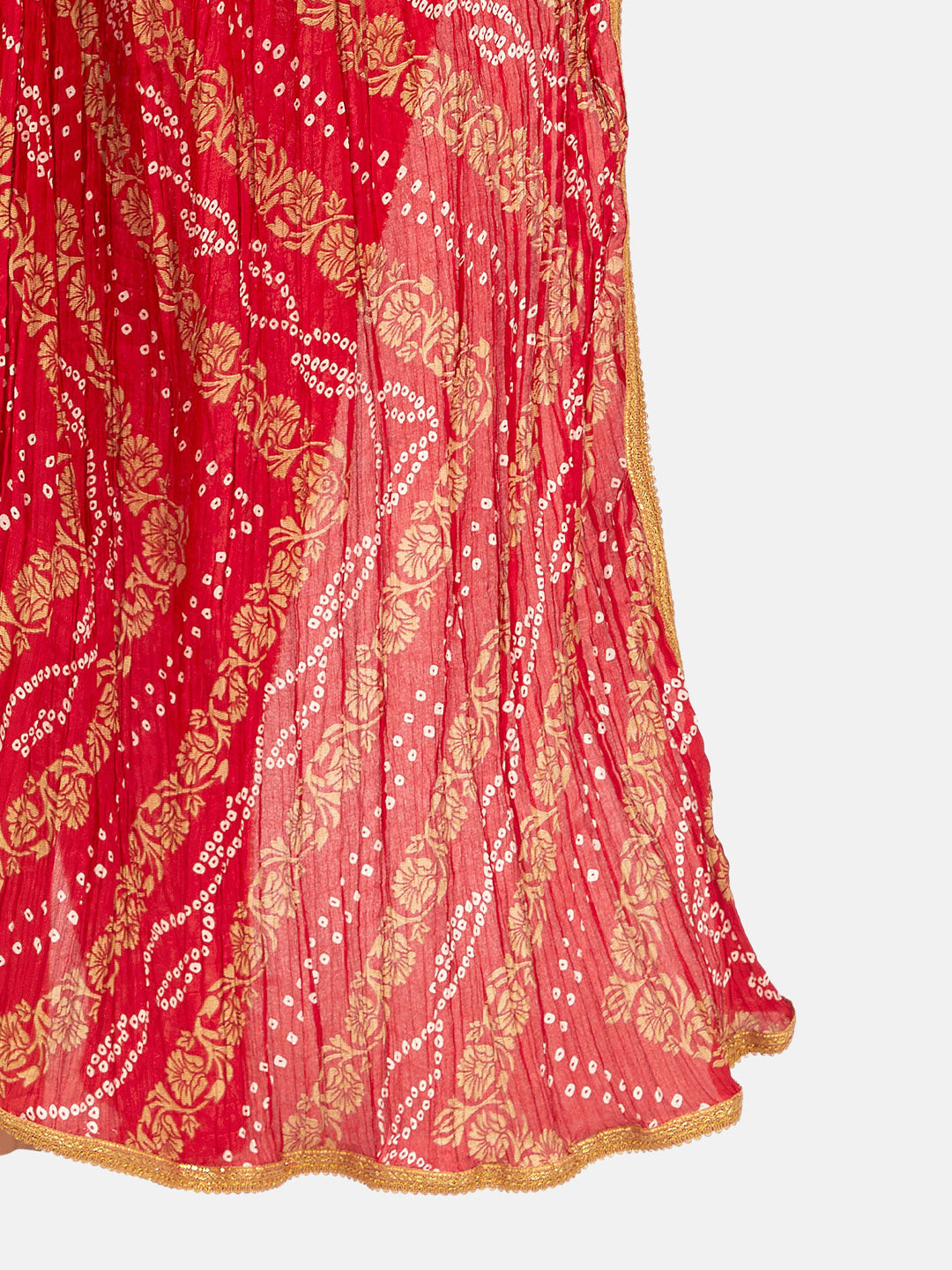 Women's Red Vegan Silk Dupatta (Design 2682)