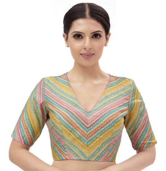 Women's Multi Coloured vegan silk Blouse (Design 2685)