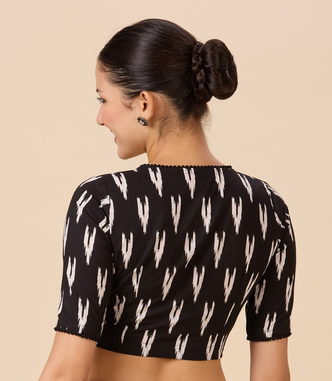Women's Black Faux silk Blouse (Design 2694)