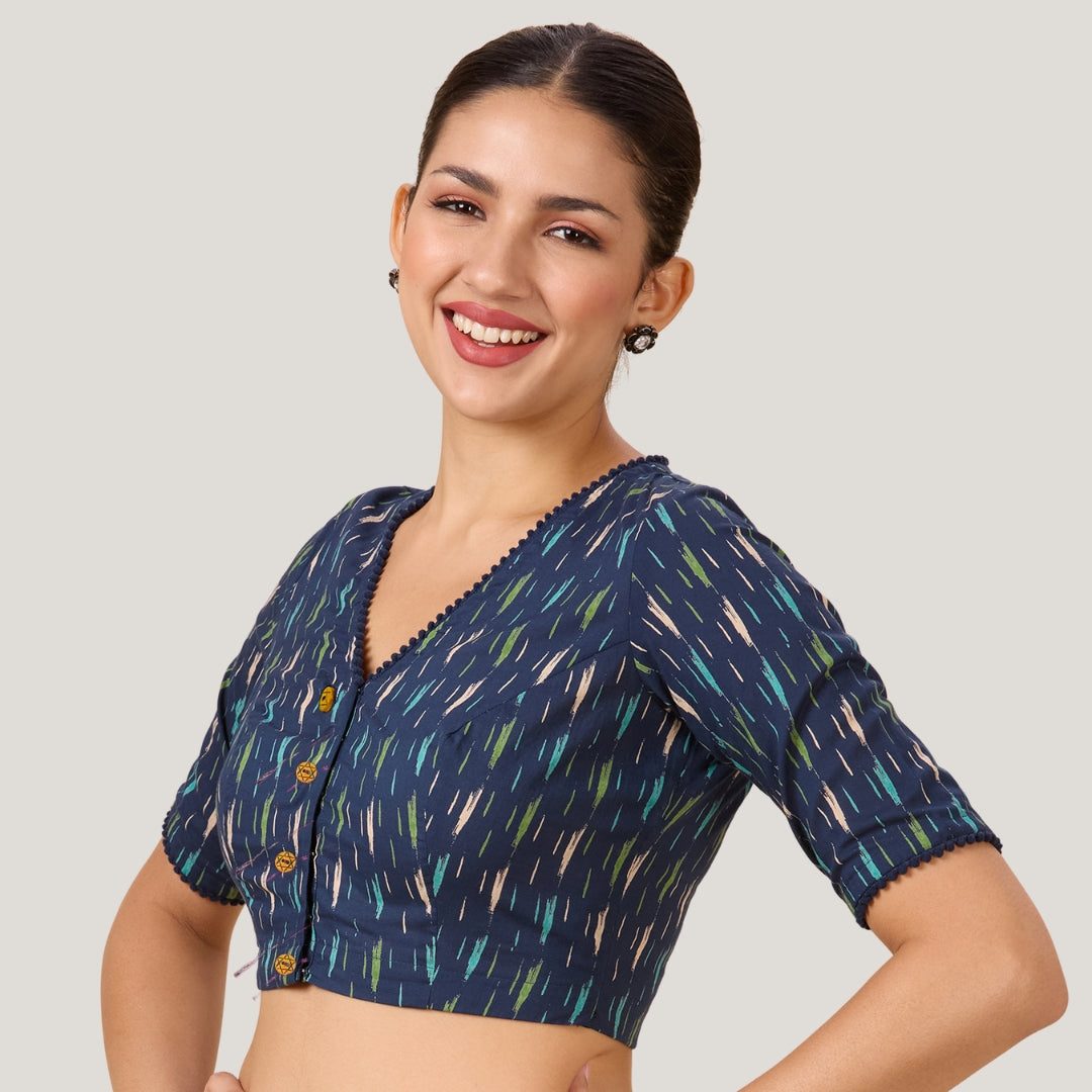 Studio Shringaar Women's Blue Blouse (Design 2696)