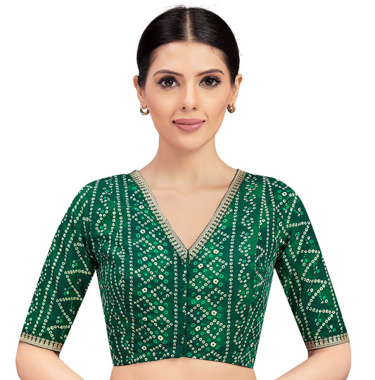 Women's Green Cotton Blouse (Design 2703)