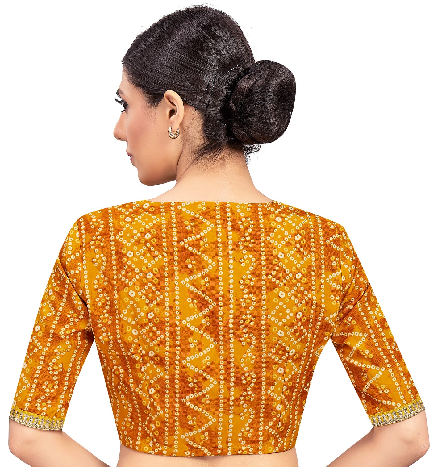 Women's Yellow Polyster Crepe Blouse (Design 2703)