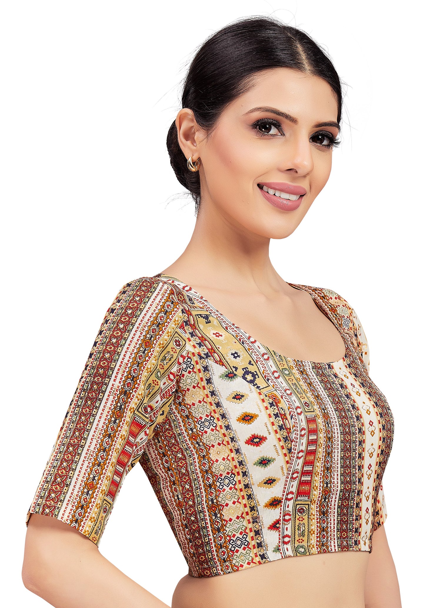 Women's Multi Coloured Traditional print Blouse (Design 2713)