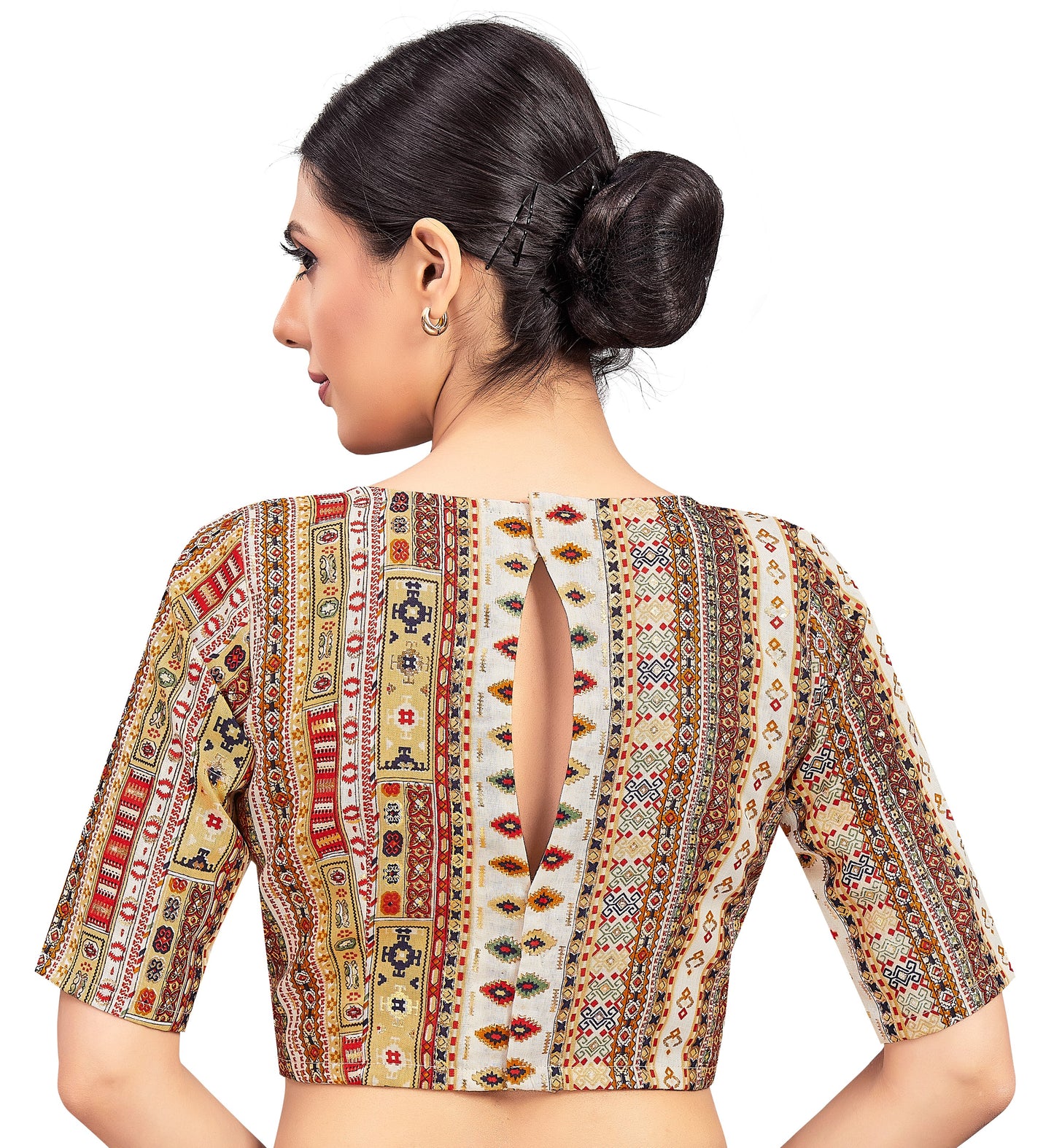 Women's Multi Coloured Traditional print Blouse (Design 2713)