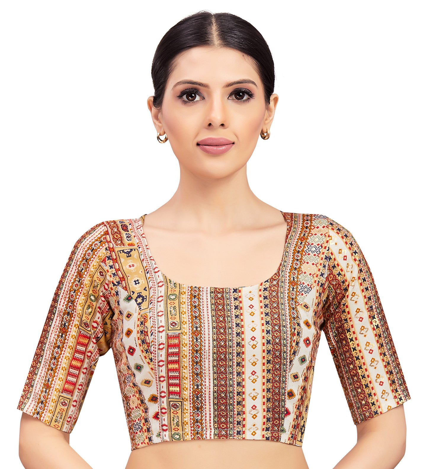 Women's Multi Coloured Traditional print Blouse (Design 2713)