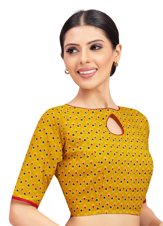 Women's Yellow Cotton Blouse (Design 2715)