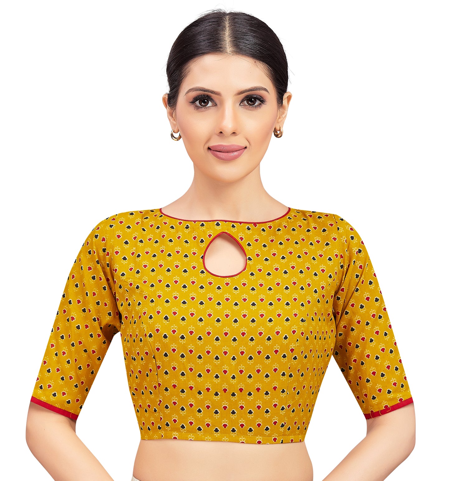 Women's Yellow Cotton Blouse (Design 2715)