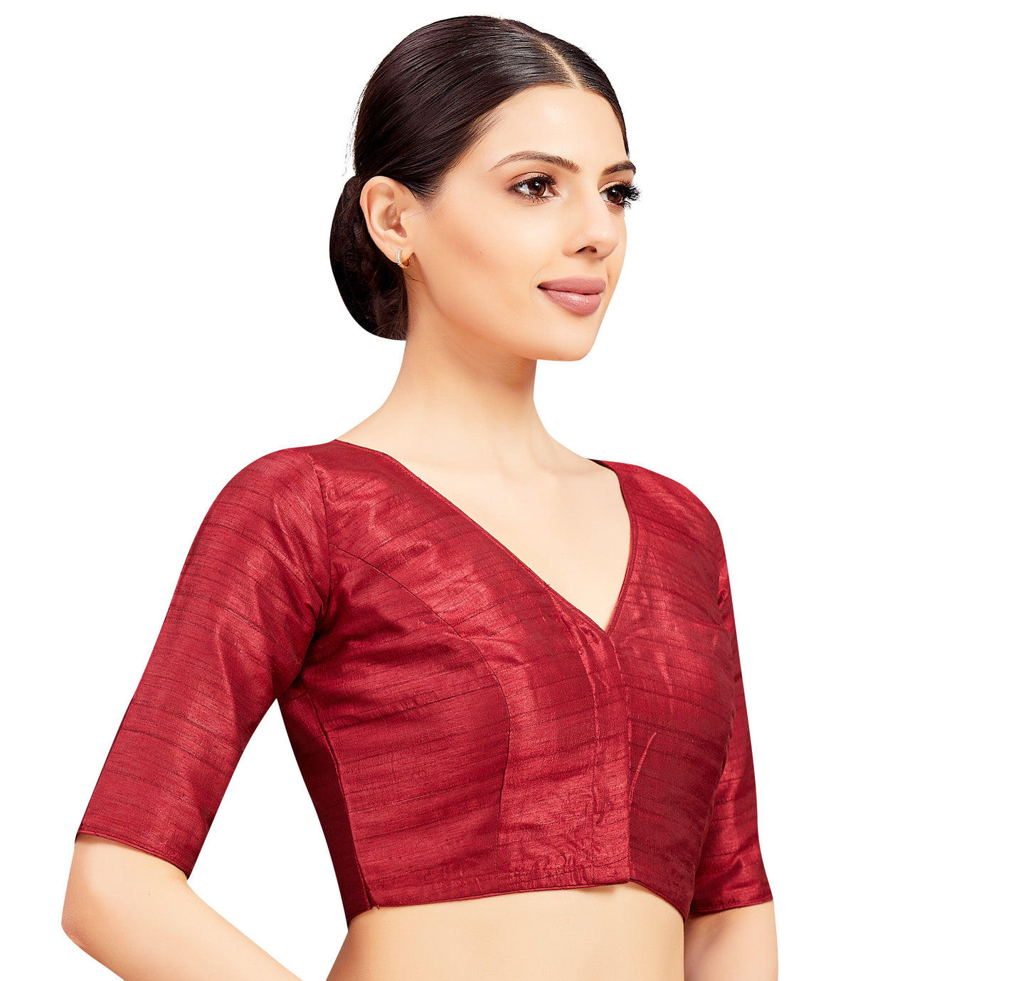 Women's Maroon Raw silk Blouse (Design 2721)