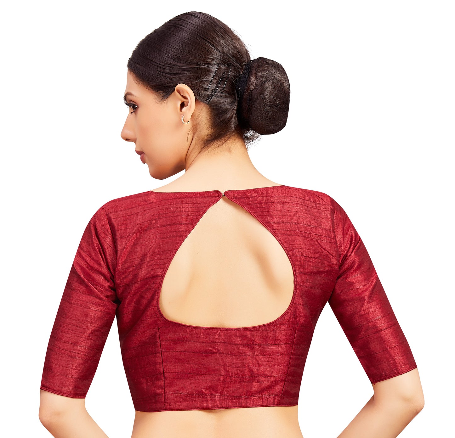 Women's Maroon Raw silk Blouse (Design 2721)