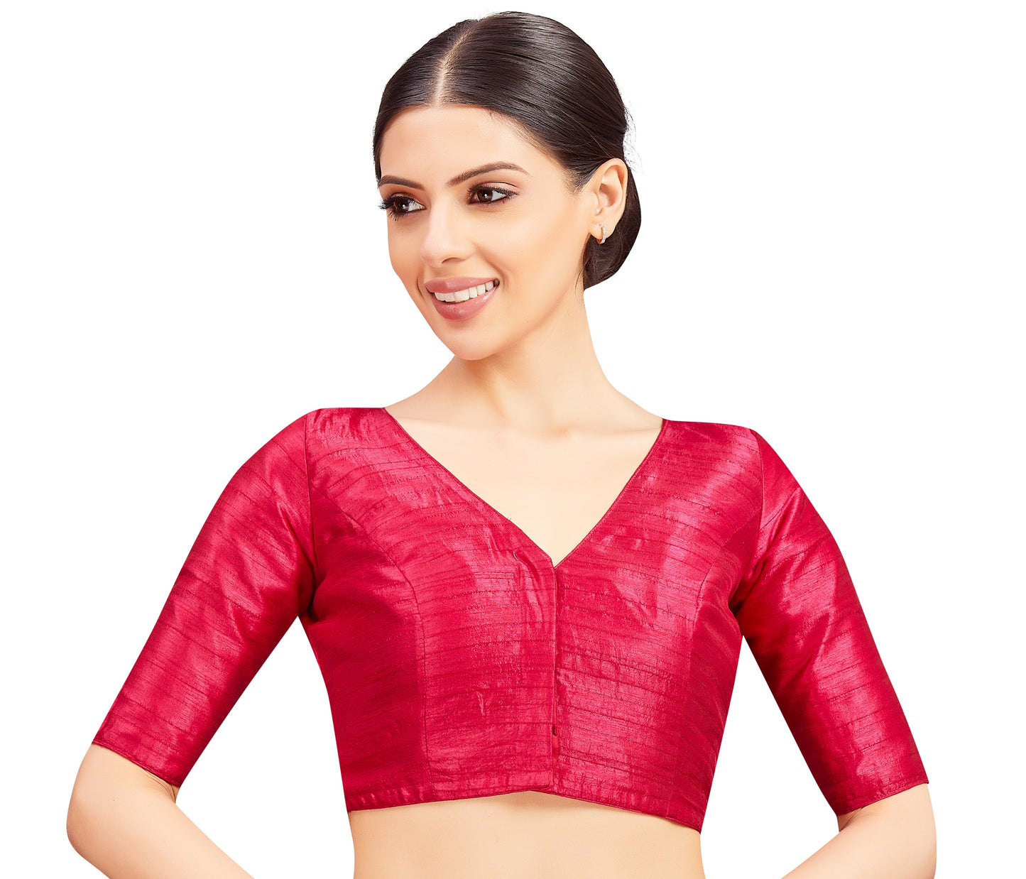 Women's Pink Raw silk Blouse (Design 2721)