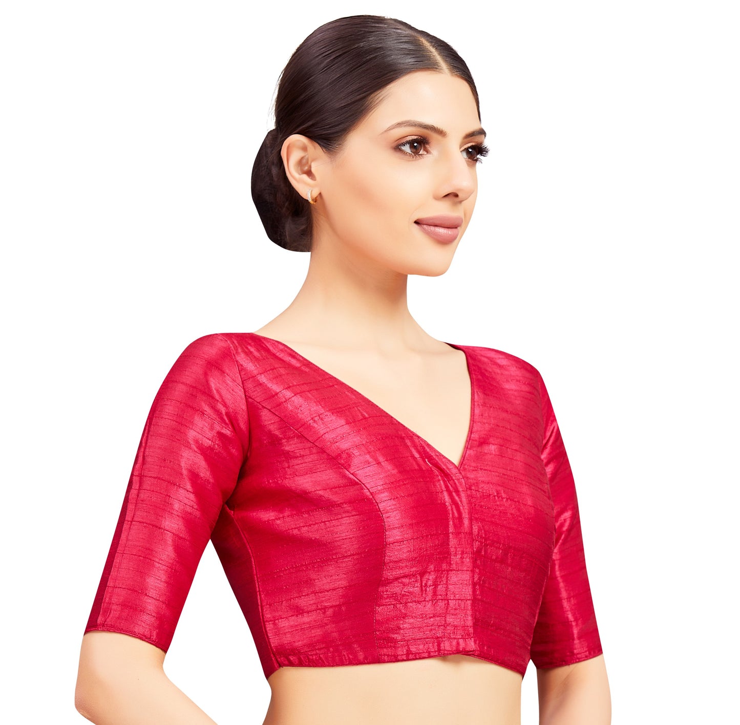 Women's Pink Raw silk Blouse (Design 2721)