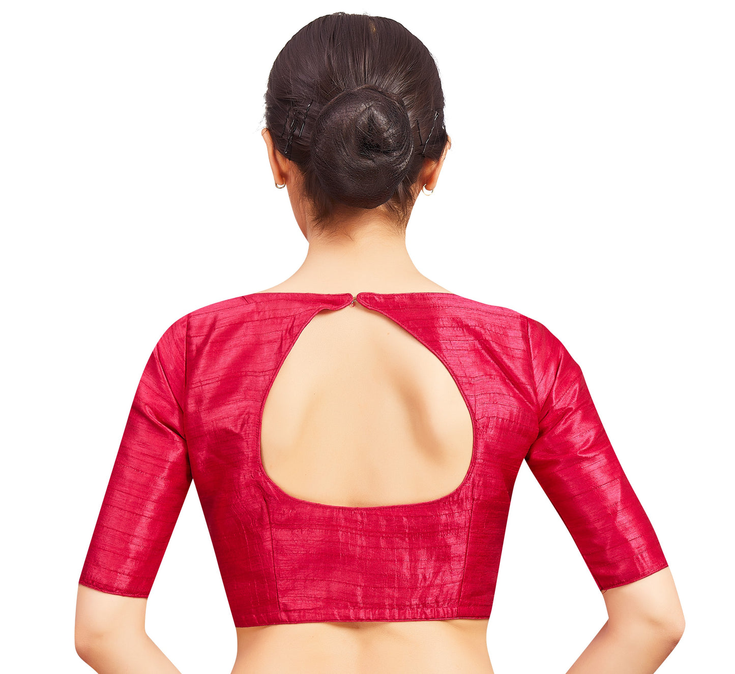 Women's Pink Raw silk Blouse (Design 2721)